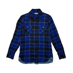Denim trim plaid flannel